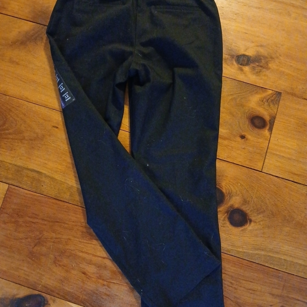 Lee Secretly Shapes Womens Size 12 Short Straight Leg Black Pants-Mid Rise - Picture 2 of 5